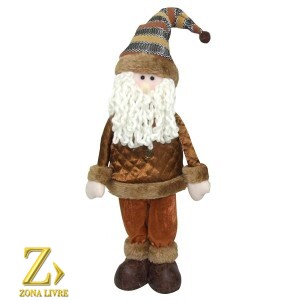 BONECO NOEL MARROM 50CM