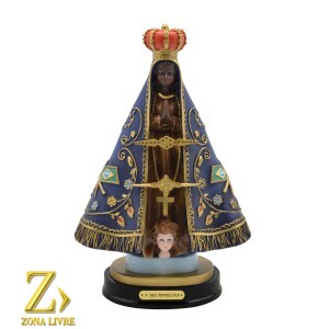 NOSSA SRA. APARECIDA COM BANDEIRA 32CM