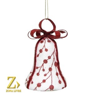 ENFEITE NATALINO SINO BRANCO/ VERMELHO 10CM