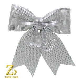 ENFEITE NATALINO LAÇO 19CM PRATA