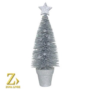 ENFEITE NATALINO ARVORE PRATA 31CM
