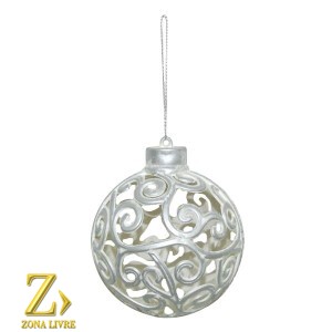 ENFEITE NATALINO BOLA 08CM PRATA