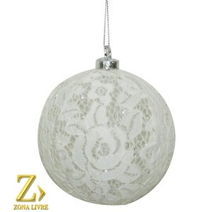 ENFEITE NATALINO BOLA BRANCA 08CM C/LUZ