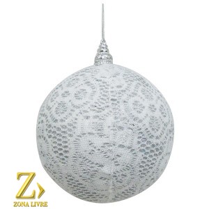 ENFEITE BOLA BRANCA 15CM