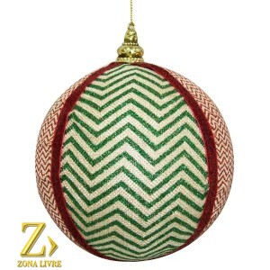 ENFEITE NATALINO BOLA VERMELHO/VERDE 08CM