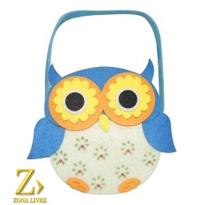 CESTA NATALINA CORUJA AZUL 13X12CM