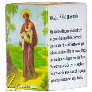PORTA VELAS ORAÇÃO SÃO BENEDITO 7,5CM