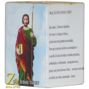 PORTA VELAS ORAÇÃO SÃO JUDAS TADEU 7,5CM