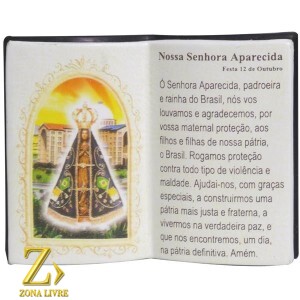 PORTA CANETA LIVRO DE ORAÇÃO NOSSA SENHORA APARECIDA 14X11CM