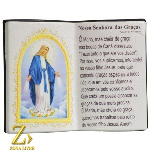 PORTA CANETA LIVRO DE ORAÇÃO NOSSA SENHORA DAS GRAÇAS 14X11CM