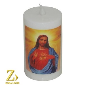 VELA COM LUZ SAGRADO CORAÇÃO DE JESUS 11CM