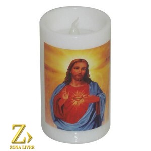 VELA COM LUZ SAGRADO CORAÇÃO DE JESUS 11CM