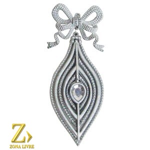 ENFEITE NATALINO PRATA 16CM