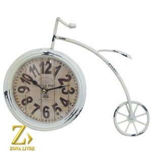 RELOGIO METAL BICICLETA BRANCA 32X26CM