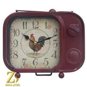 RELÓGIO DE METAL VINHO 21X18CM