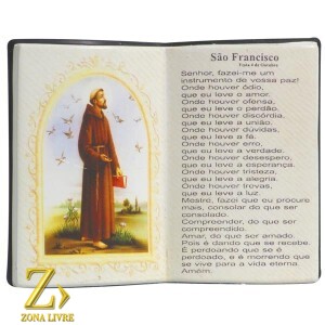 PORTA CANETA LIVRO DE ORAÇÃO SAO FRANCISCO DE ASSIS 14X11CM