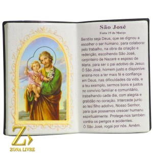 PORTA CANETA LIVRO DE ORAÇÃO SAO JOSE 14X11CM