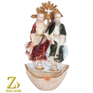 PORTA ÁGUA BENTA SANTISSIMA TRINDADE 17CM