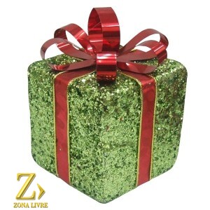 ENFEITE NATALINO CAIXA DE PRESENTE 09CM