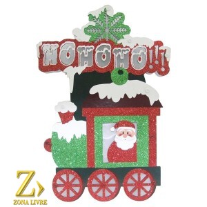 TREM NOEL HOHOHO C/ LUZ 36X25X3CM