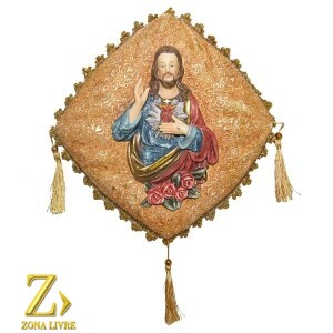 SAG CORACAO JESUS NA ALMOFADA 27CM