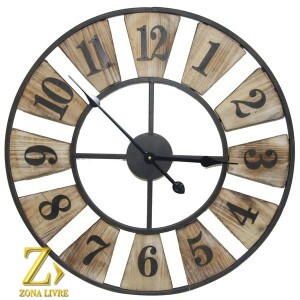RELOGIO METAL/MADEIRA 60CM