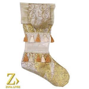 ENFEITE MEIA 50CM DOURADO