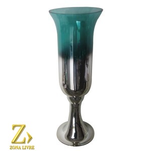 VASO DE VIDRO AZUL 45CM