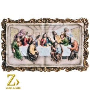 QUADRO SANTA CEIA 50X29 CM