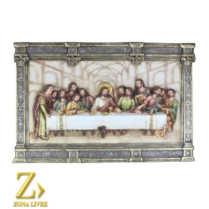 SANTA CEIA QUADRO MOLDURADO 70CM