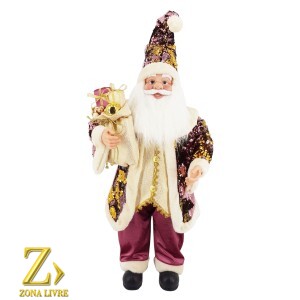 PAPAI NOEL100CM PURPLE/DOURADO