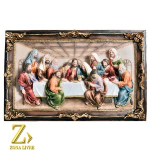 SANTA CEIA QUADRO MOLDURADO 40CM