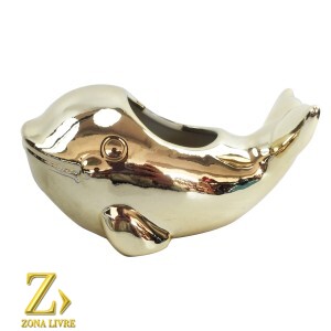 FLOREIRO BALEIA GOLD 20X12X10CM