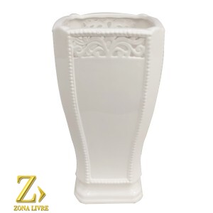 VASO DE CERAMICA BRANCO 12X24CM