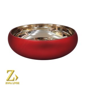 VASO DE VIDRO VERMELHO FOSCO AVELUDADO 23,5X8CM