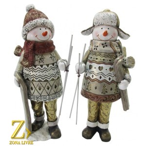 JG 2 BONECOS DE NEVE 24CM