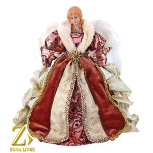 ANJO 30CM ROSA/DOURADO