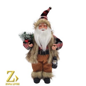 PAPAI NOEL 30CM  MARROM COUNTRY
