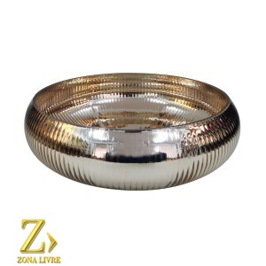 VASO DE VIDRO GOLD METALICO 30X10CM