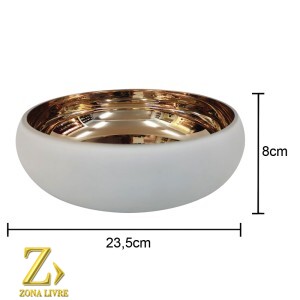 VASO DE VIDRO BRANCO FOSCO AVELUDADO 23.5X8CM