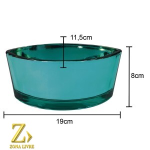 VASO DE VIDRO AZUL METALIZADO 19X11,5X8CM
