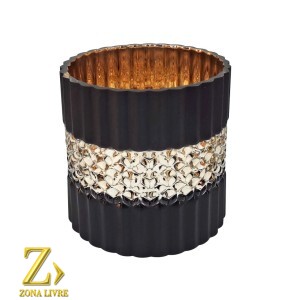 VASO DE VIDRO PRETO FOSCO 12,5X20CM