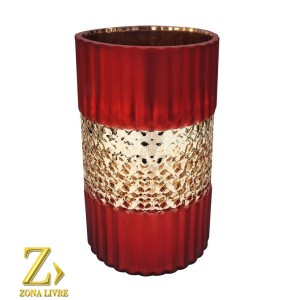  VASO DE VIDRO VERMELHO FOSCO 12,5X12,5CM