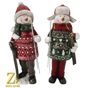 JG 2 BONECOS DE NEVE 24CM