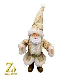 PAPAI NOEL DOURADO/CREME 22CM CX/12