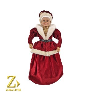 MAMAE NOEL VERMELHO/DOURADO 45CM
