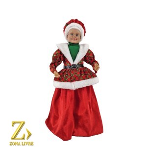 MAMAE NOEL VERMELHO/VERDE 45CM