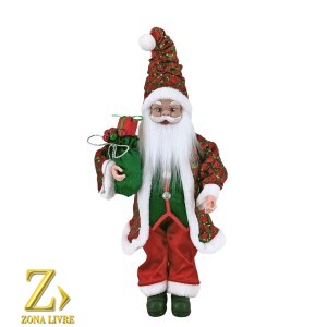 PAPAI NOEL VERMELHO/VERDE 50CM
