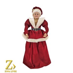 MAMAE NOEL VERMELHO/DOURADO 60CM