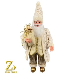 PAPAI NOEL CREME/DOURADO 140CM